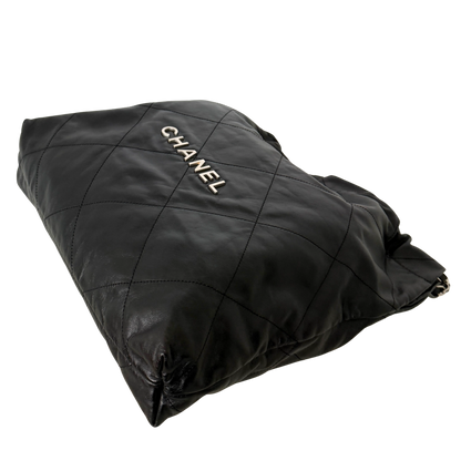 Chanel 22 mittelgroße Hobo Bag Schwarz silberne Hardware / sehr gut Chanel