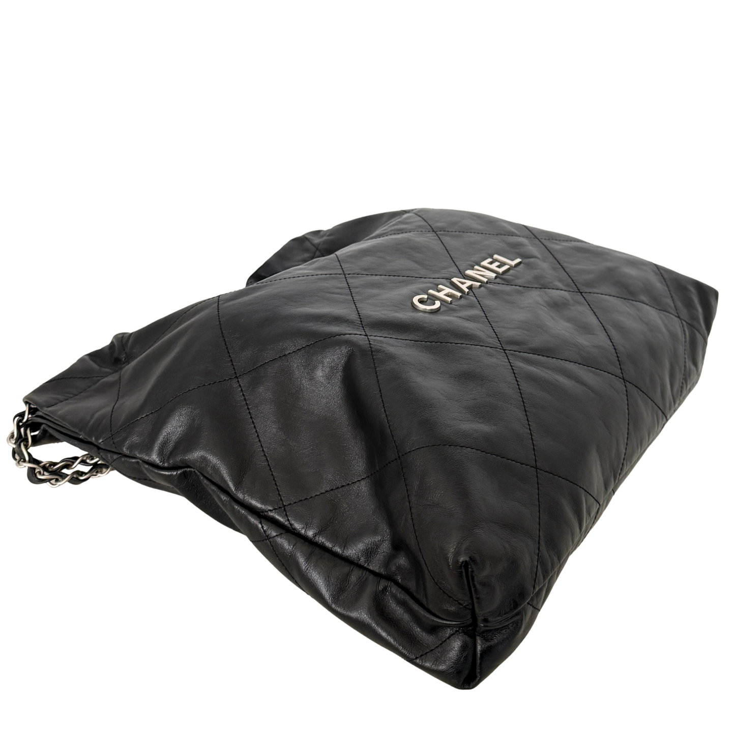 Chanel 22 mittelgroße Hobo Bag Schwarz silberne Hardware / sehr gut Chanel