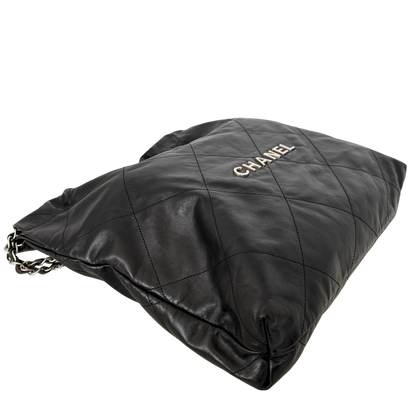 Chanel 22 mittelgroße Hobo Bag Schwarz silberne Hardware / sehr gut Chanel