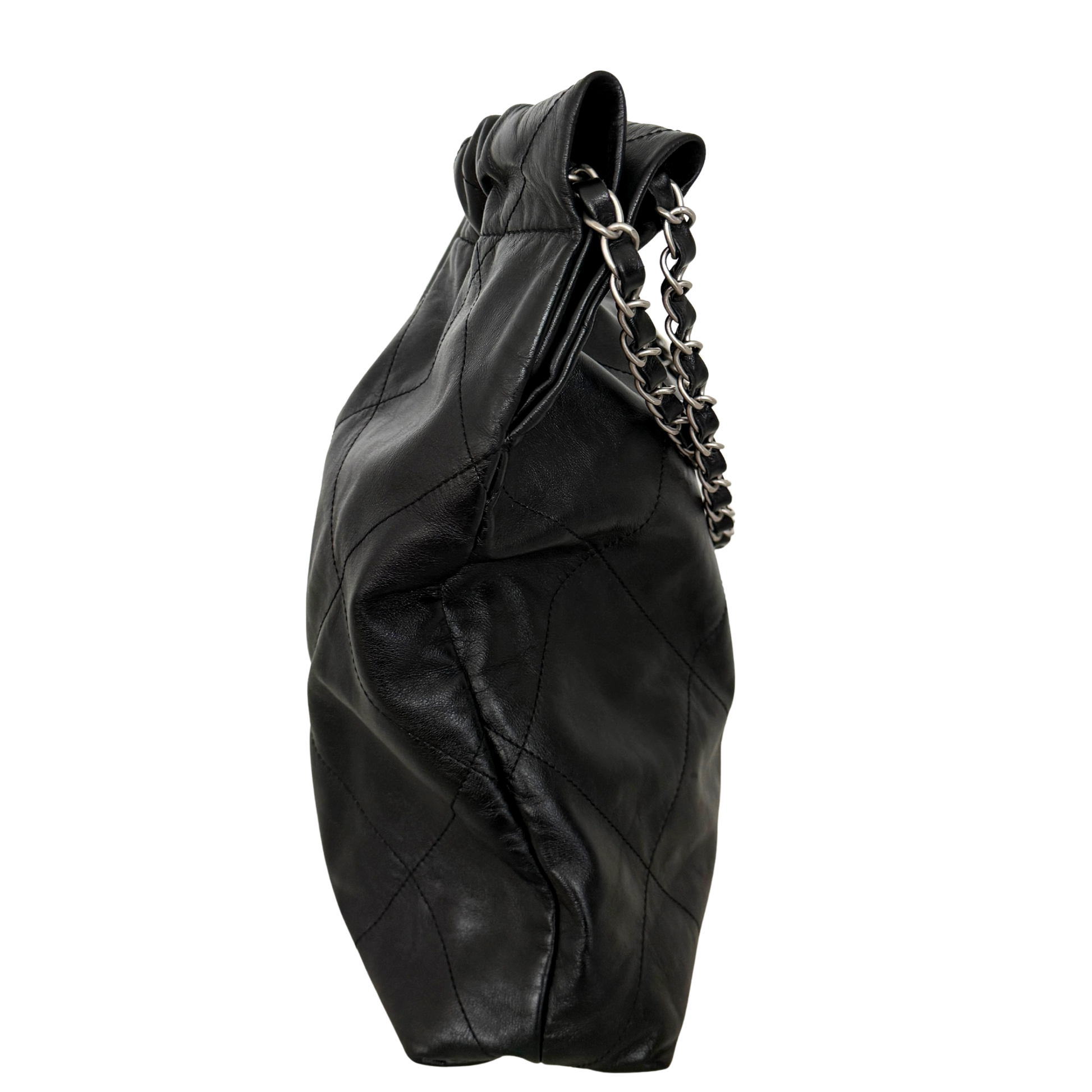 Chanel 22 mittelgroße Hobo Bag Schwarz silberne Hardware / sehr gut Chanel