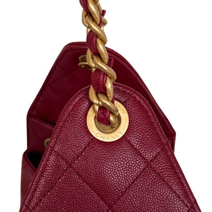 Chanel 25 Small Hobo Bag Dunkelrot / neuwertig Chanel
