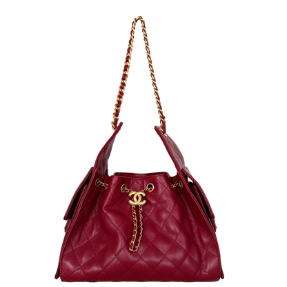 Chanel 25 Small Hobo Bag Dunkelrot / neuwertig Chanel