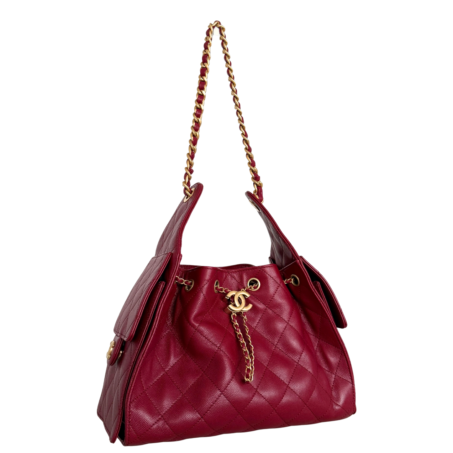 Chanel 25 Small Hobo Bag Dunkelrot / neuwertig Chanel