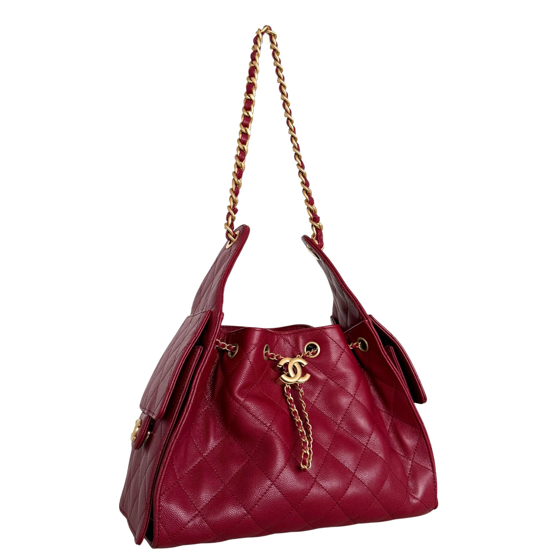 Chanel 25 Small Hobo Bag Dunkelrot / neuwertig Chanel