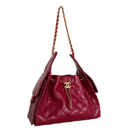 Chanel 25 Small Hobo Bag Dunkelrot / neuwertig Chanel