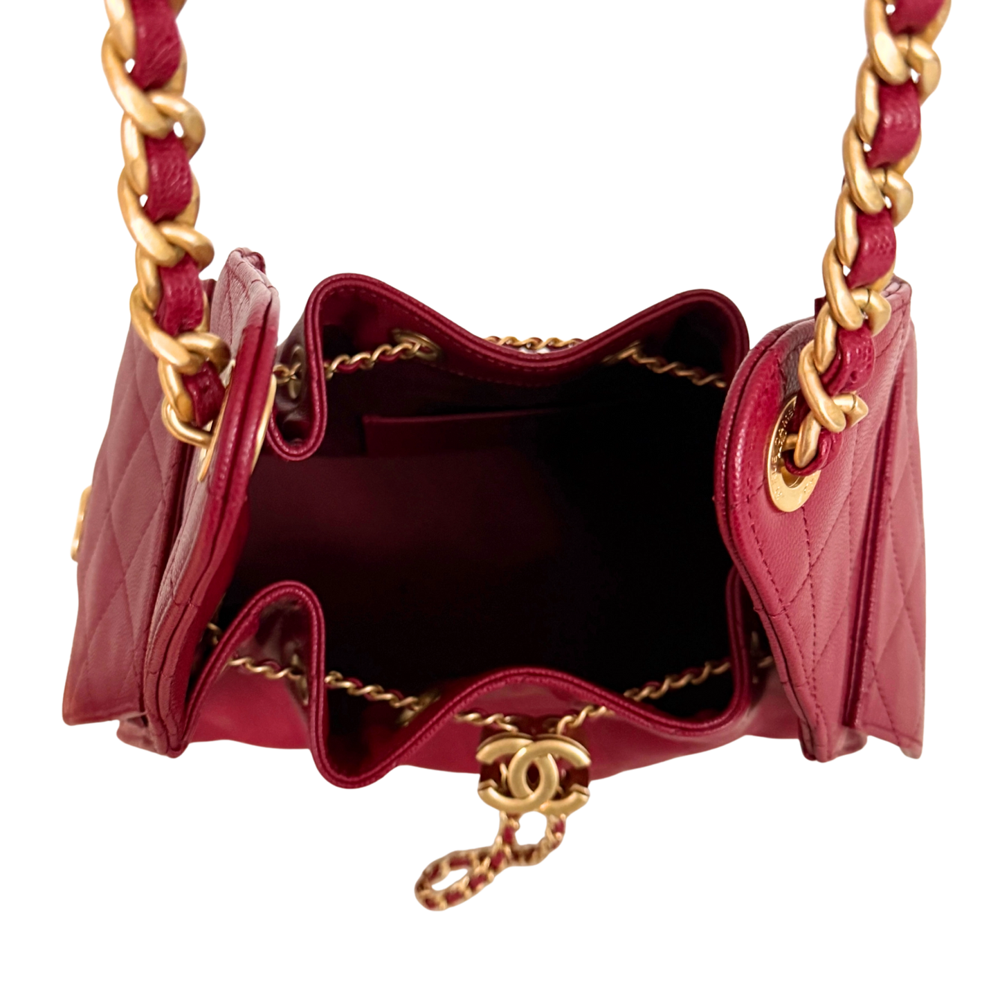 Chanel 25 Small Hobo Bag Dunkelrot / neuwertig Chanel