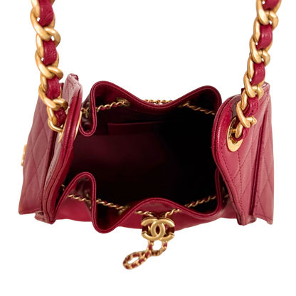 Chanel 25 Small Hobo Bag Dunkelrot / neuwertig Chanel