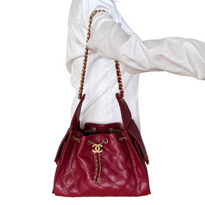 Chanel 25 Small Hobo Bag Dunkelrot / neuwertig Chanel