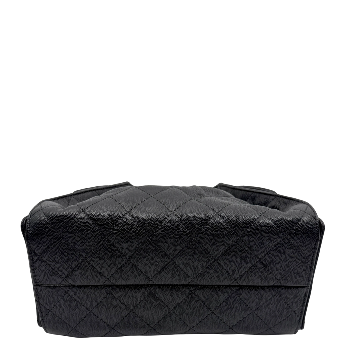 Chanel 25 Kleine Tasche Kaviarleder Schwarz Hardware Gold gealtert