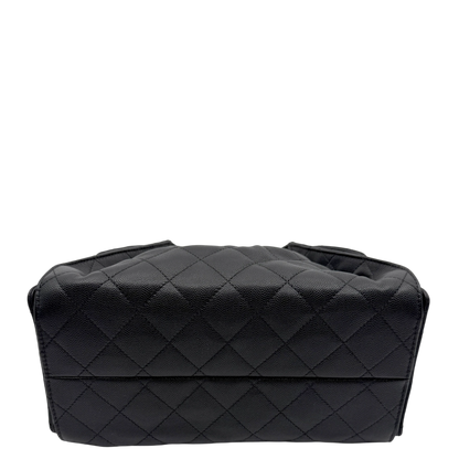 Chanel 25 Kleine Tasche Kaviarleder Schwarz Hardware Gold gealtert