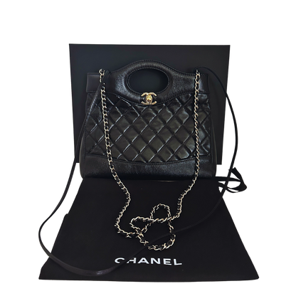 Chanel 31 Mini Shopper glänzendes Lammleder goldene Hardware / sehr gut Chanel