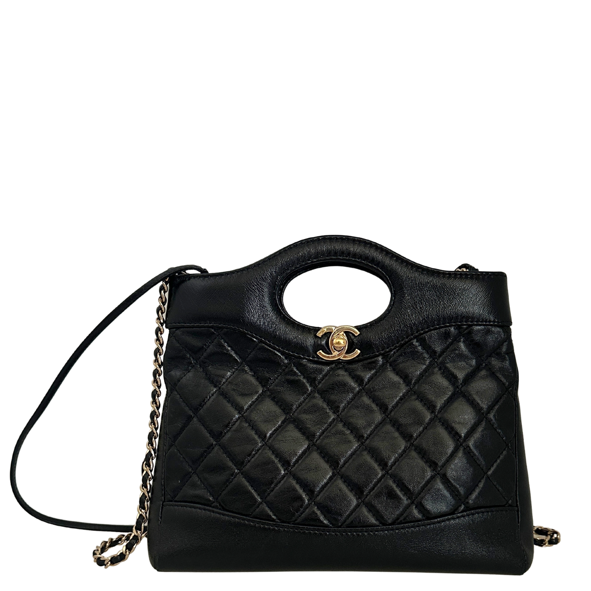 Chanel 31 Mini Shopper glänzendes Lammleder goldene Hardware / sehr gut Chanel