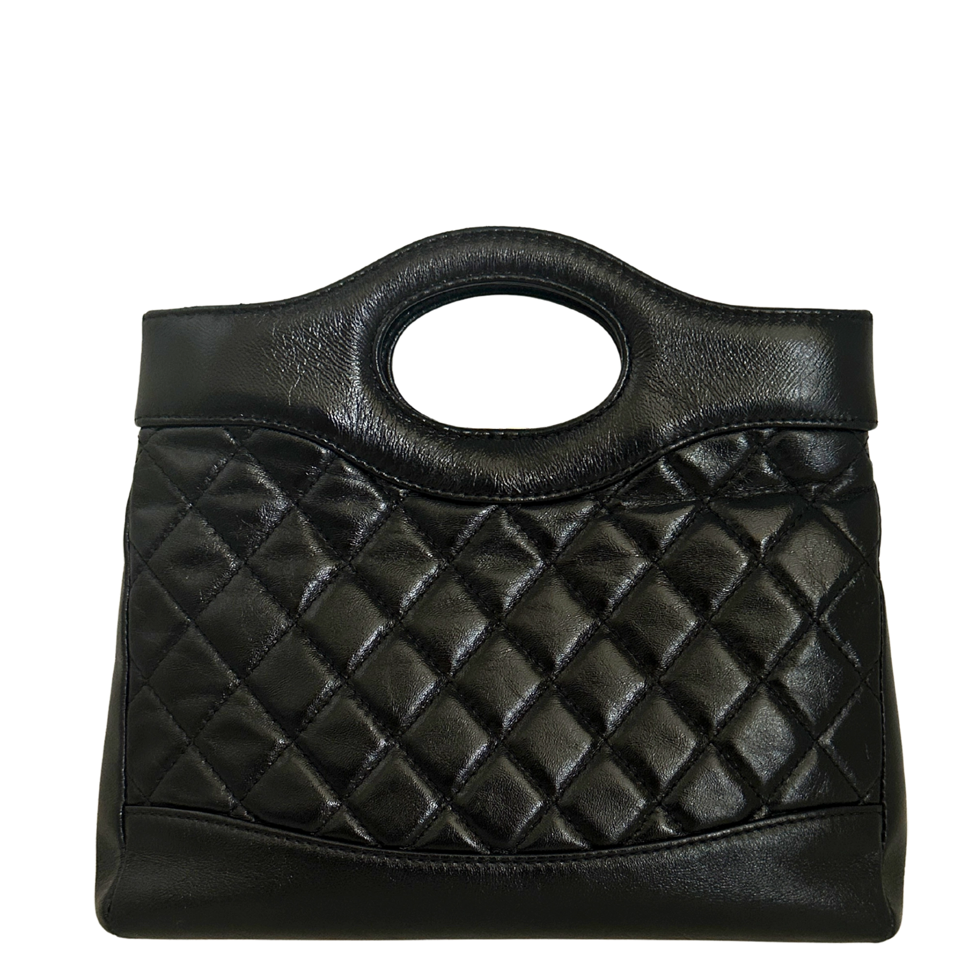 Chanel 31 Mini Shopper glänzendes Lammleder goldene Hardware / sehr gut Chanel