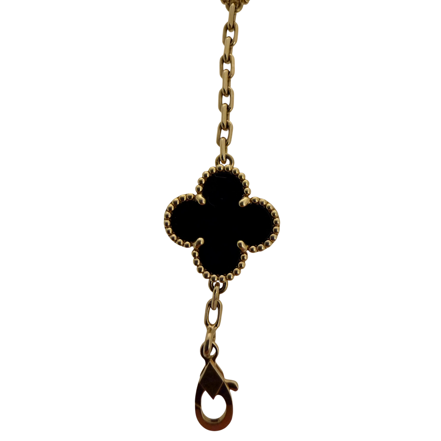 Van Cleef Vintage Alhambra 5 Motive 18 Karat Gelbgold, Onyx Fullset / sehr gut Van Cleef & Arpels