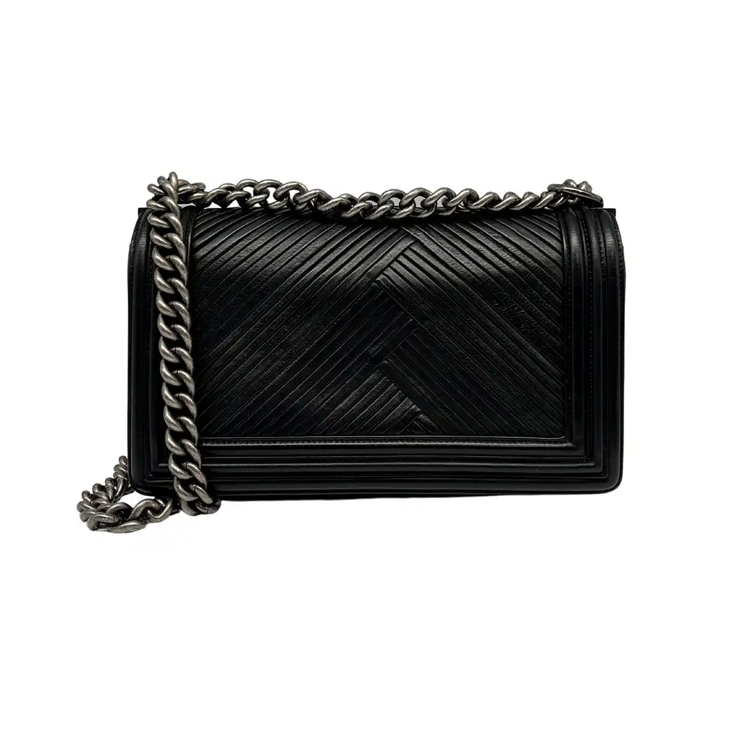 Chanel Boy Bag mittelgroB Kalbsleder schwarz limitiert Fullset neuwertig