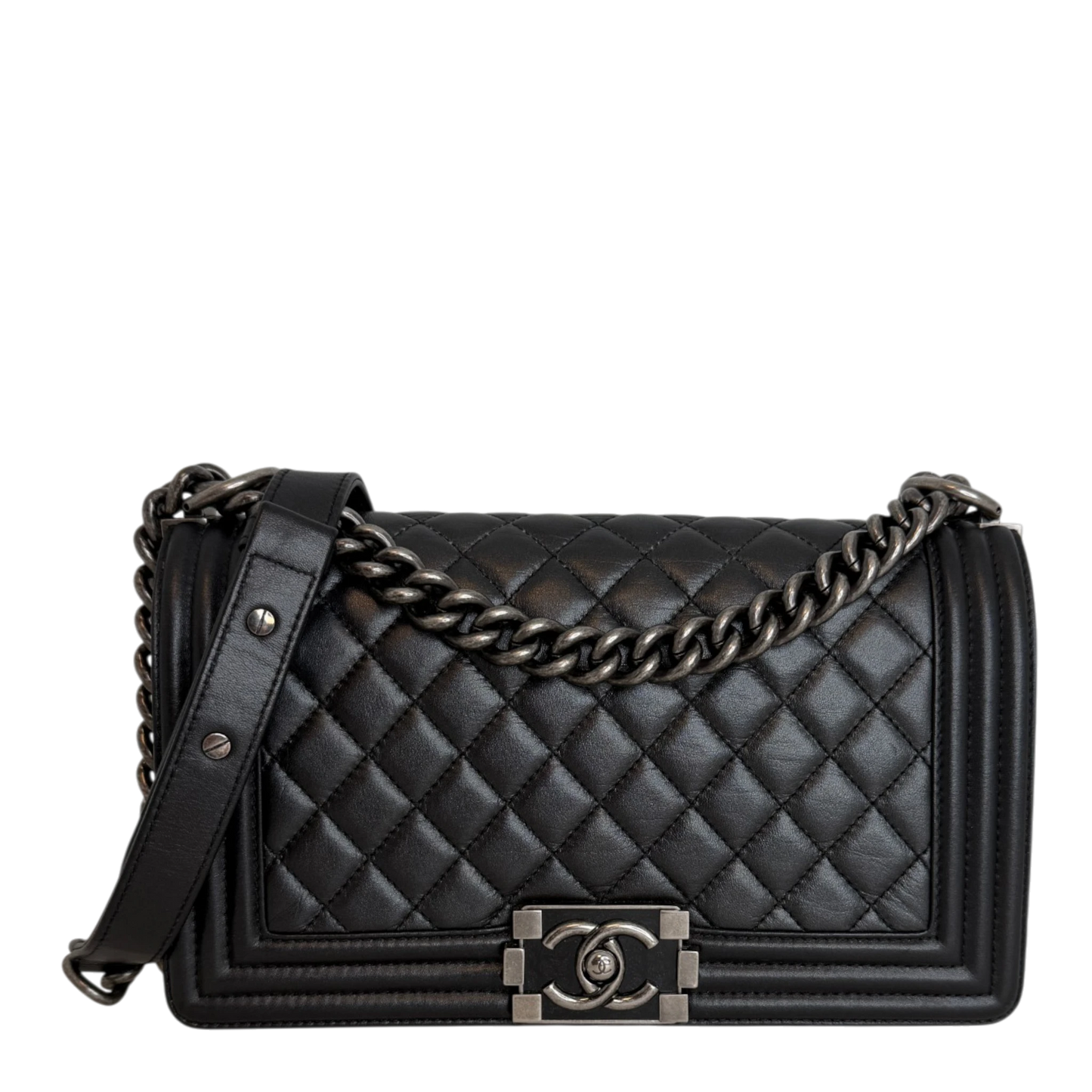 Chanel Boy Bag Medium Schwarz Kalbsleder Ruthenium limited Edition Chanel