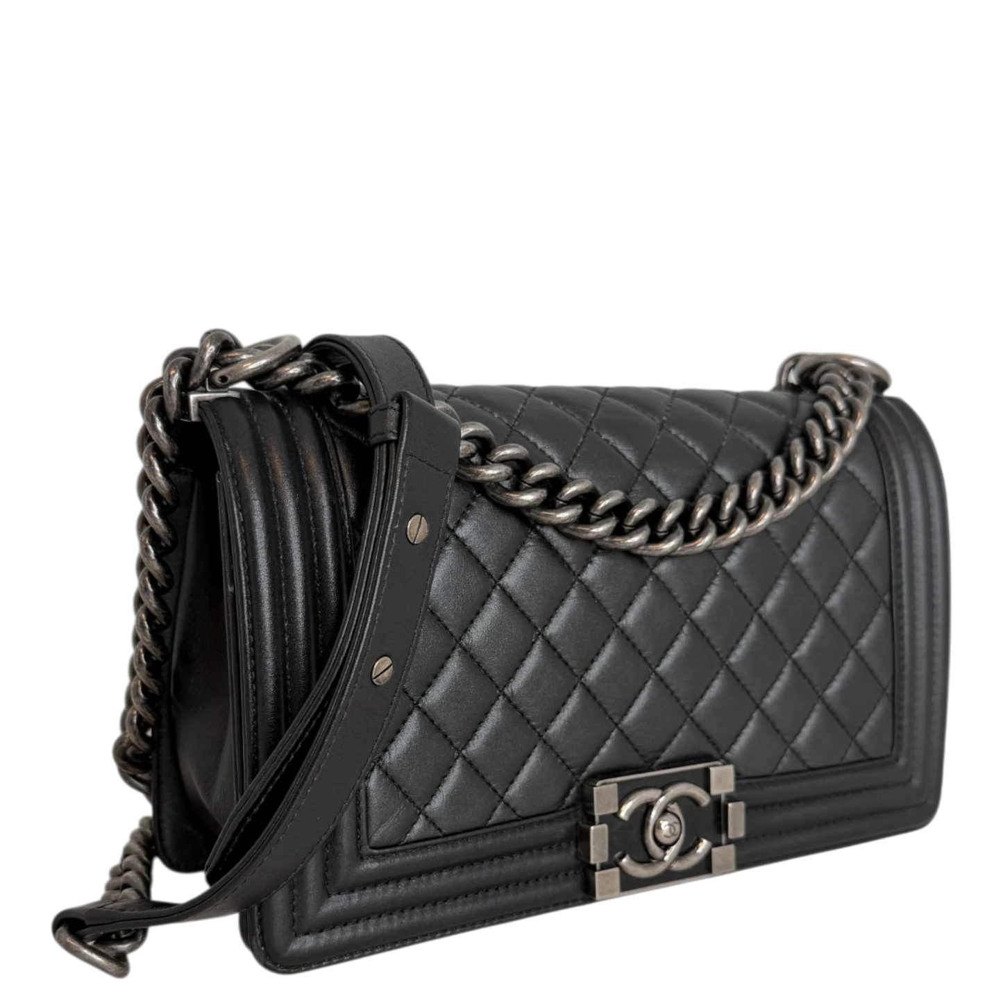 Chanel Boy Bag Medium Schwarz Kalbsleder Ruthenium limited Edition Chanel