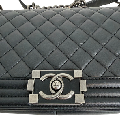 Chanel Boy Bag Medium Schwarz Kalbsleder Ruthenium limited Edition Chanel