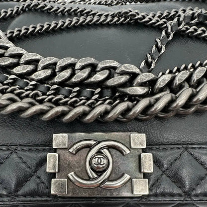 Chanel Boy Multi Chain Medium Tasche schwarz / sehr gut Chanel