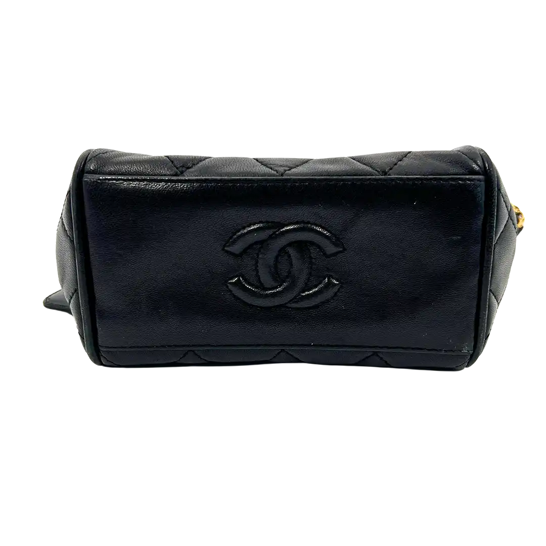 Chanel Boy Reverso Mini Pochette schwarz Kalbsleder / sehr gut Chanel