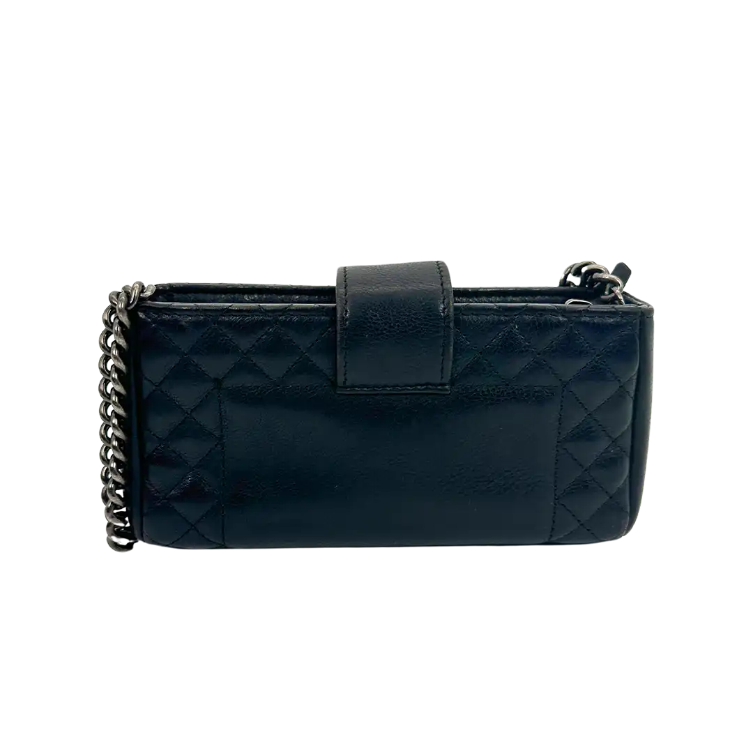 Chanel Boy Reverso Mini Pochette schwarz Kalbsleder / sehr gut Chanel