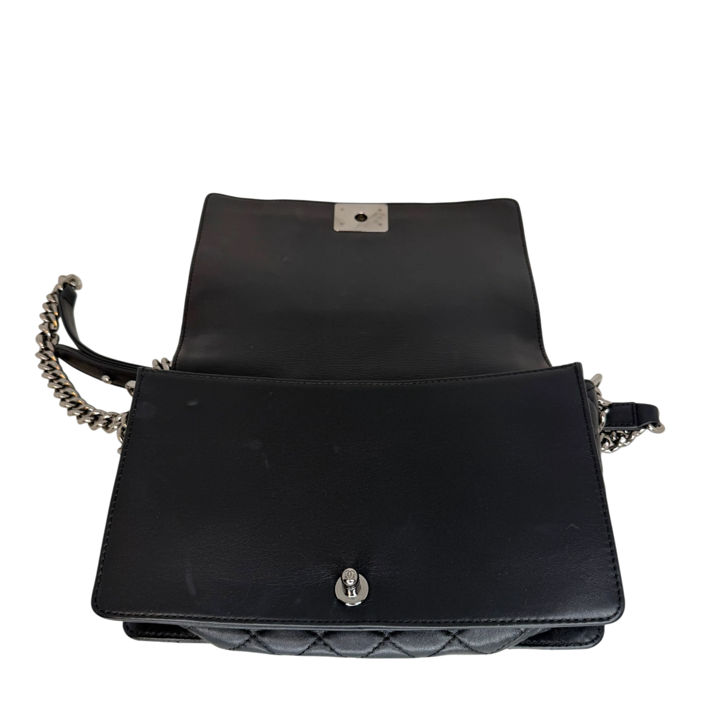 Chanel Boy Tasche Groß Lammleder / Rattan Schwarz / Beige Chanel