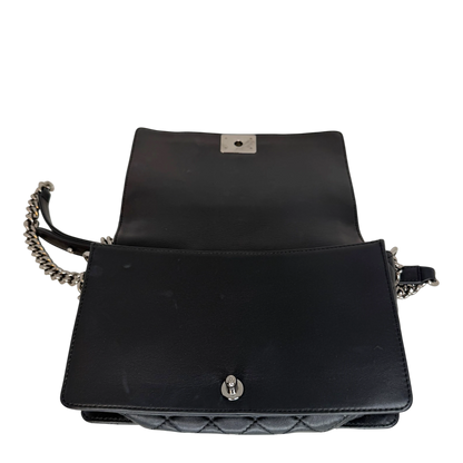 Chanel Boy Tasche Groß Lammleder / Rattan Schwarz / Beige Chanel