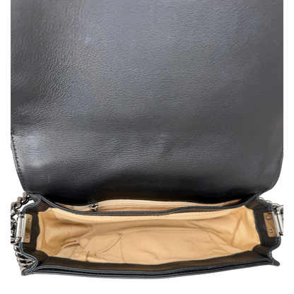 Chanel Boy Tasche Groß Lammleder / Rattan Schwarz / Beige Chanel