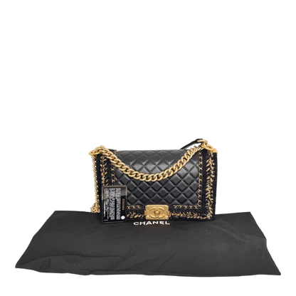 Chanel Boy Braided Jacket Tweed x Lammleder Chanel