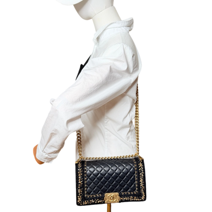 Chanel Boy Braided Jacket Tweed x Lammleder Chanel