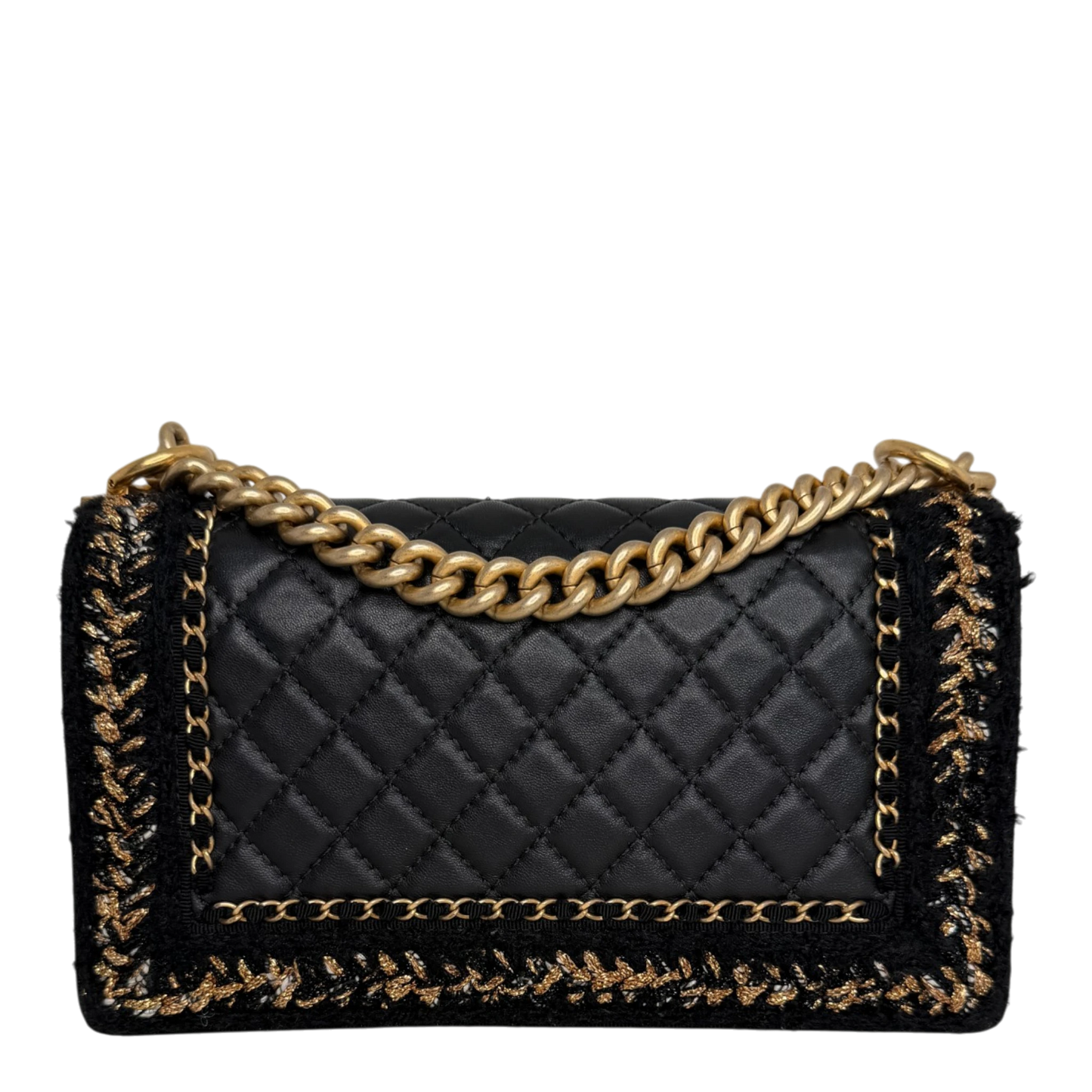 Chanel Boy Braided Jacket Tweed x Lammleder Chanel