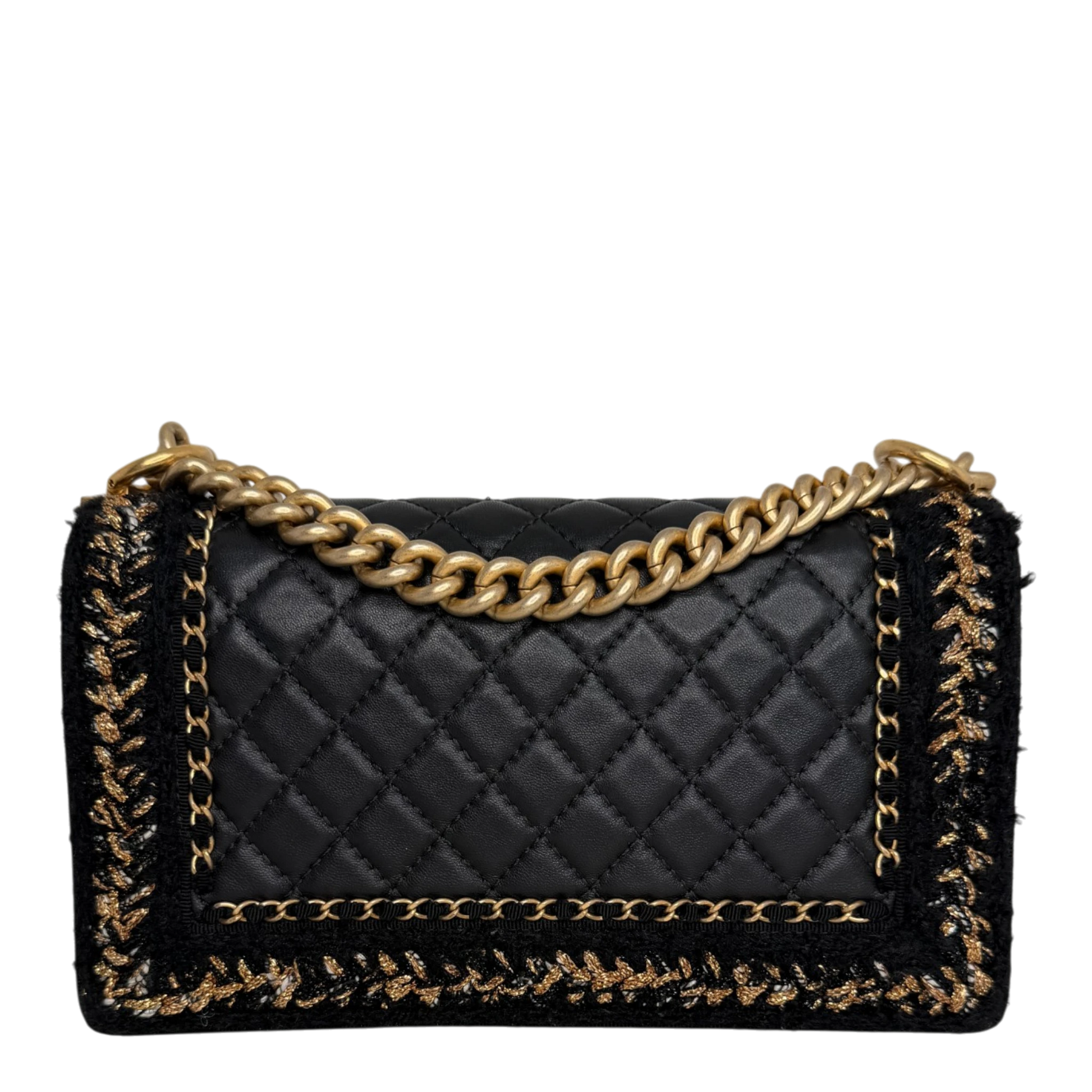 Chanel Boy Braided Jacket Tweed x Lammleder Chanel