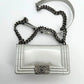 Chanel Boy Bag small glazed Silver selten / gut Chanel