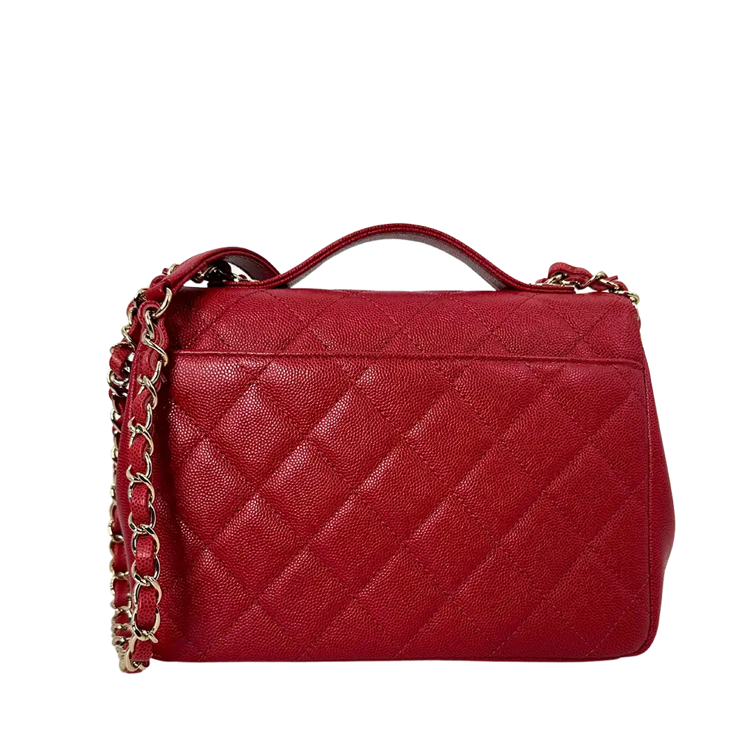 Chanel Business Affinity Medium mittelgroße Tasche Caviar Leder rot Fullset / neuwertig Chanel