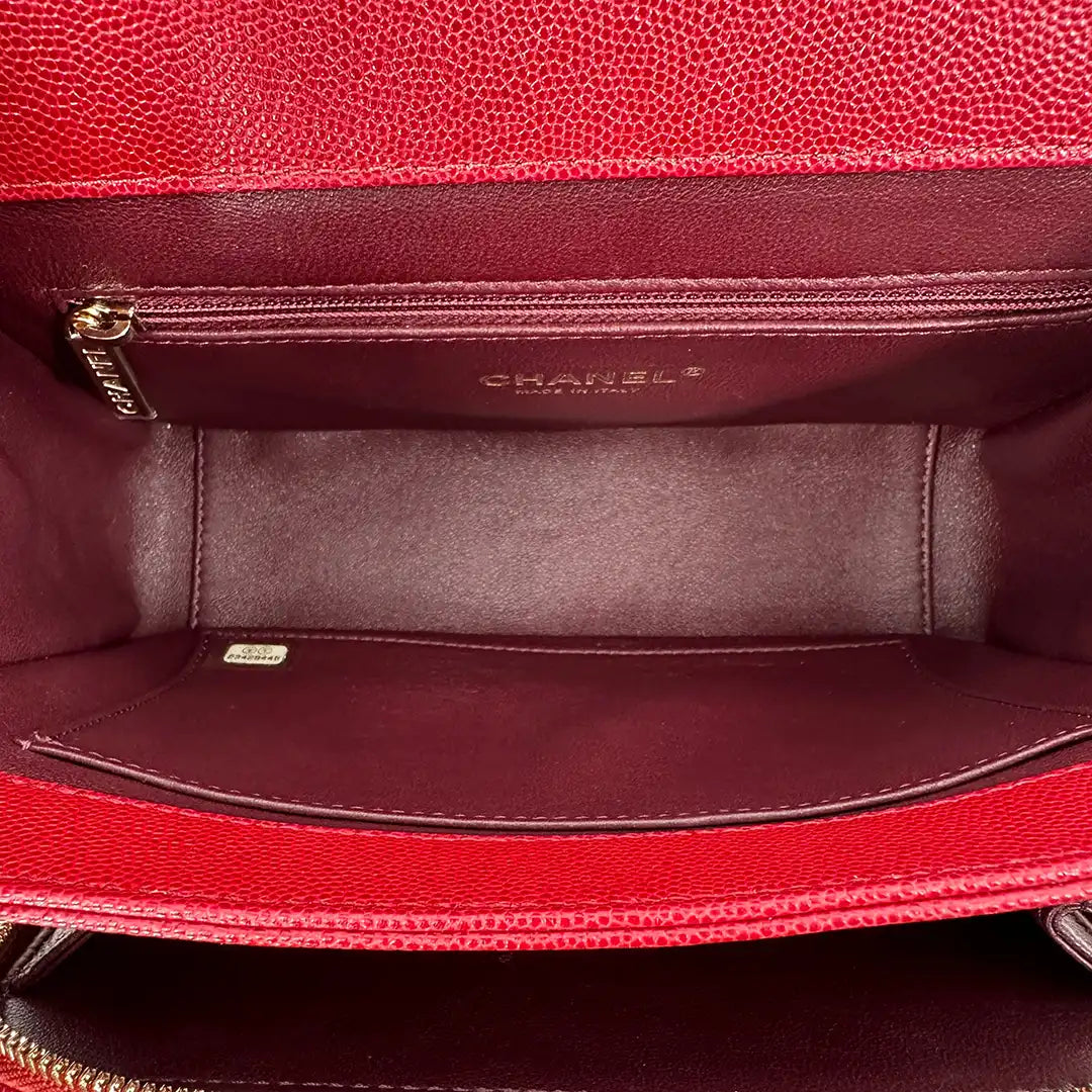 Chanel Business Affinity Medium mittelgroße Tasche Caviar Leder rot Fullset / neuwertig Chanel