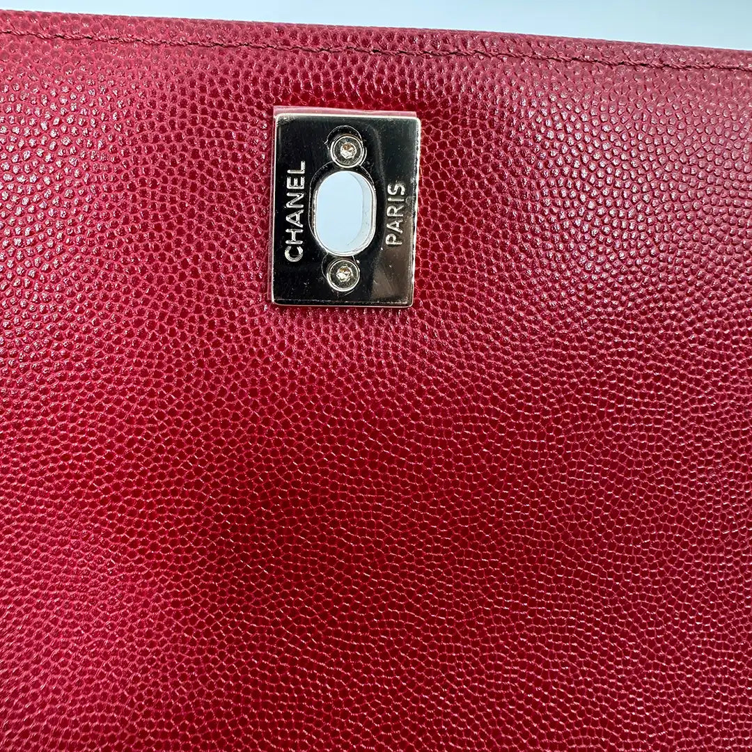 Chanel Business Affinity Medium mittelgroße Tasche Caviar Leder rot Fullset / neuwertig Chanel