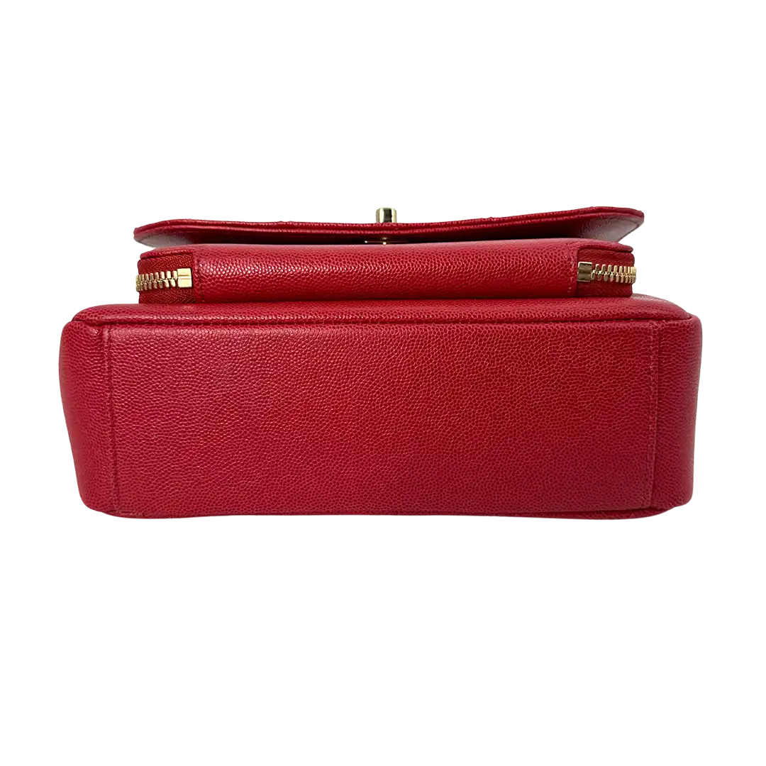 Chanel Business Affinity Medium mittelgroße Tasche Caviar Leder rot Fullset / neuwertig Chanel