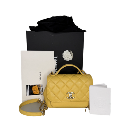 Chanel Business Affinity Small Flap Bag Caviar Gelb Gold Chanel