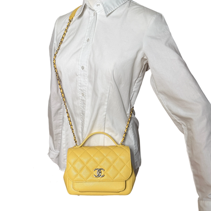 Chanel Business Affinity Small Flap Bag Caviar Gelb Gold Chanel
