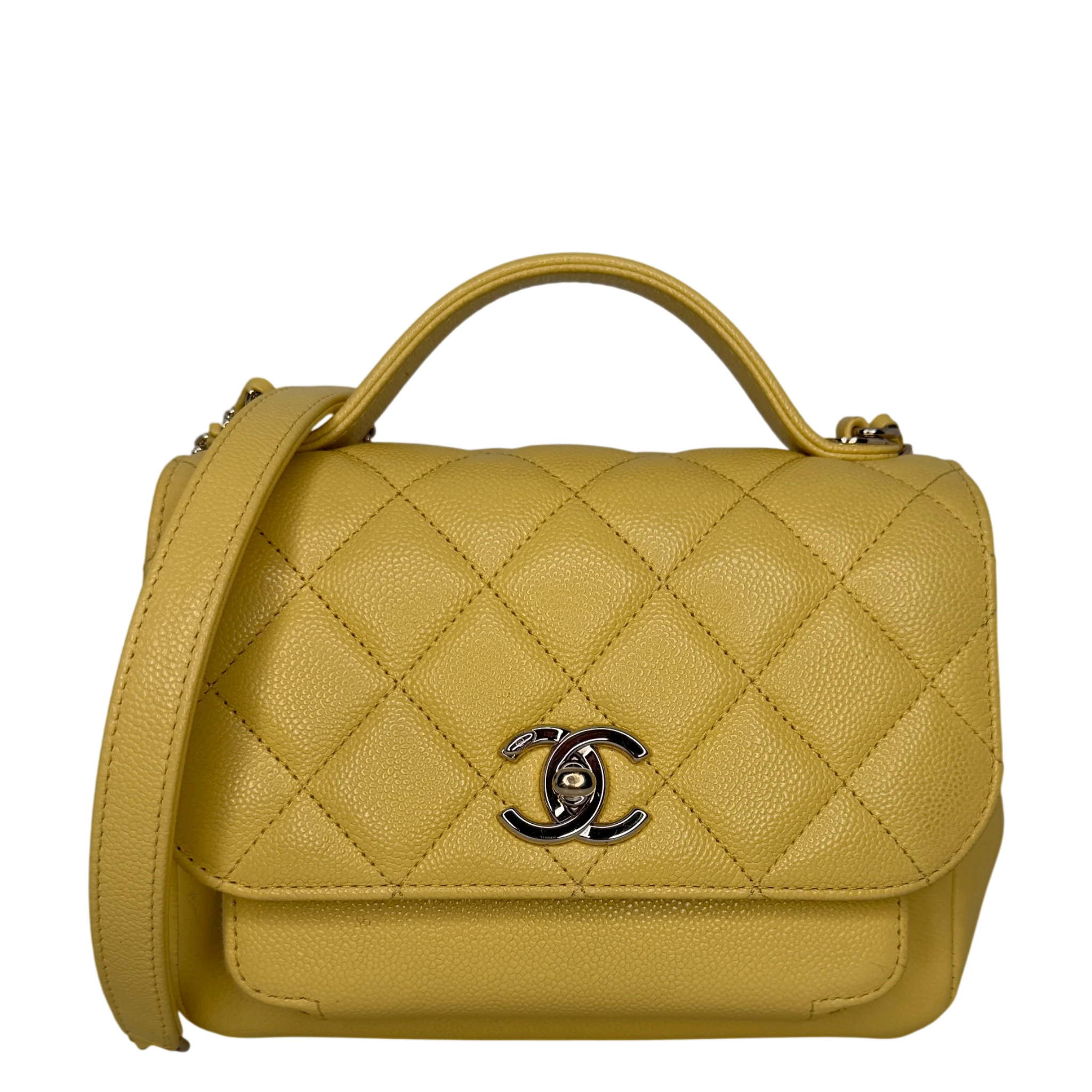 Chanel Business Affinity Small Flap Bag Caviar Gelb Gold Chanel