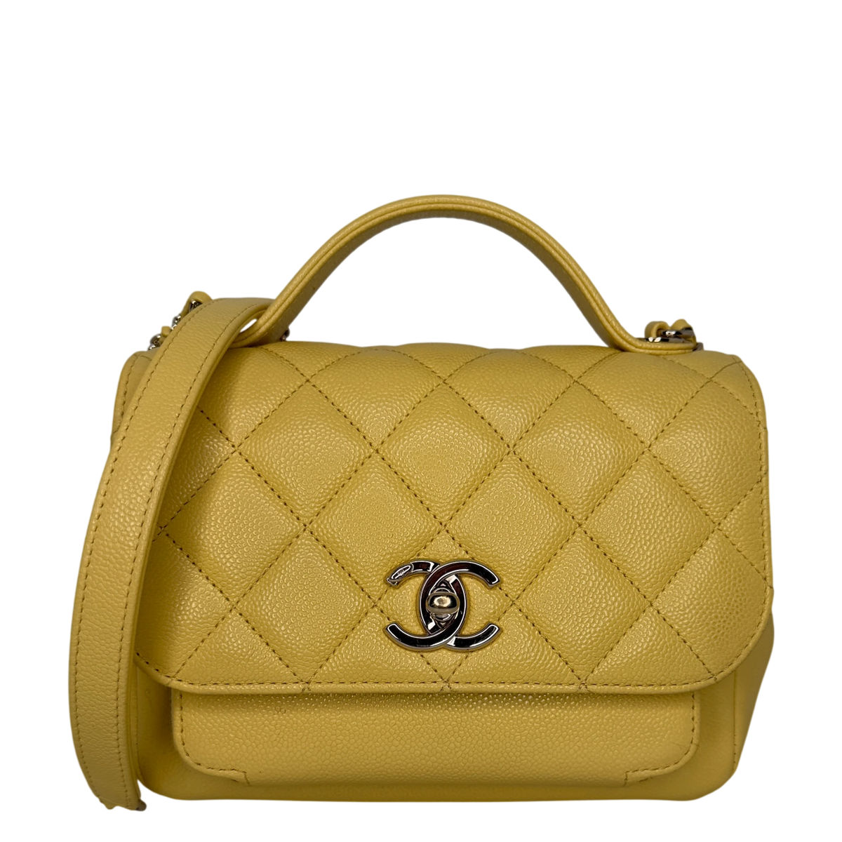 Chanel Business Affinity Small Flap Bag Caviar Gelb Gold Chanel
