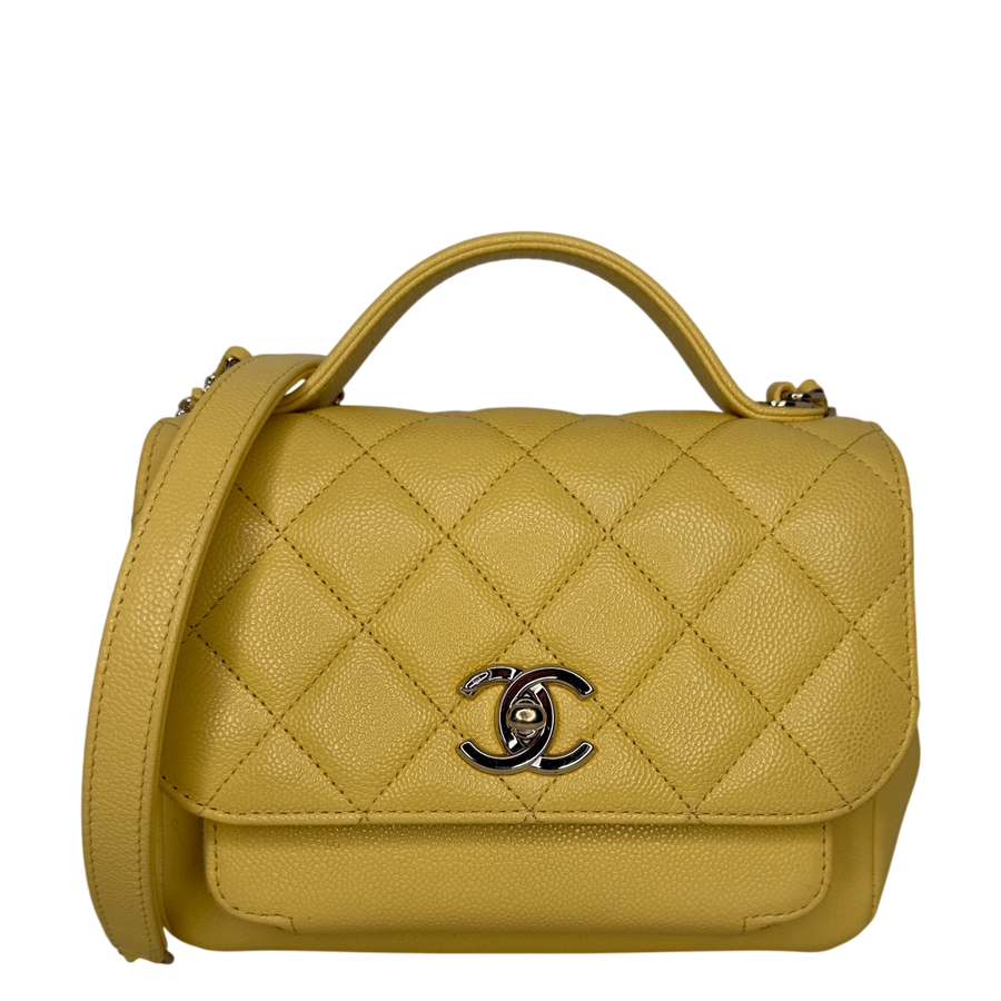 Chanel Business Affinity Small Flap Bag Caviar Gelb Gold