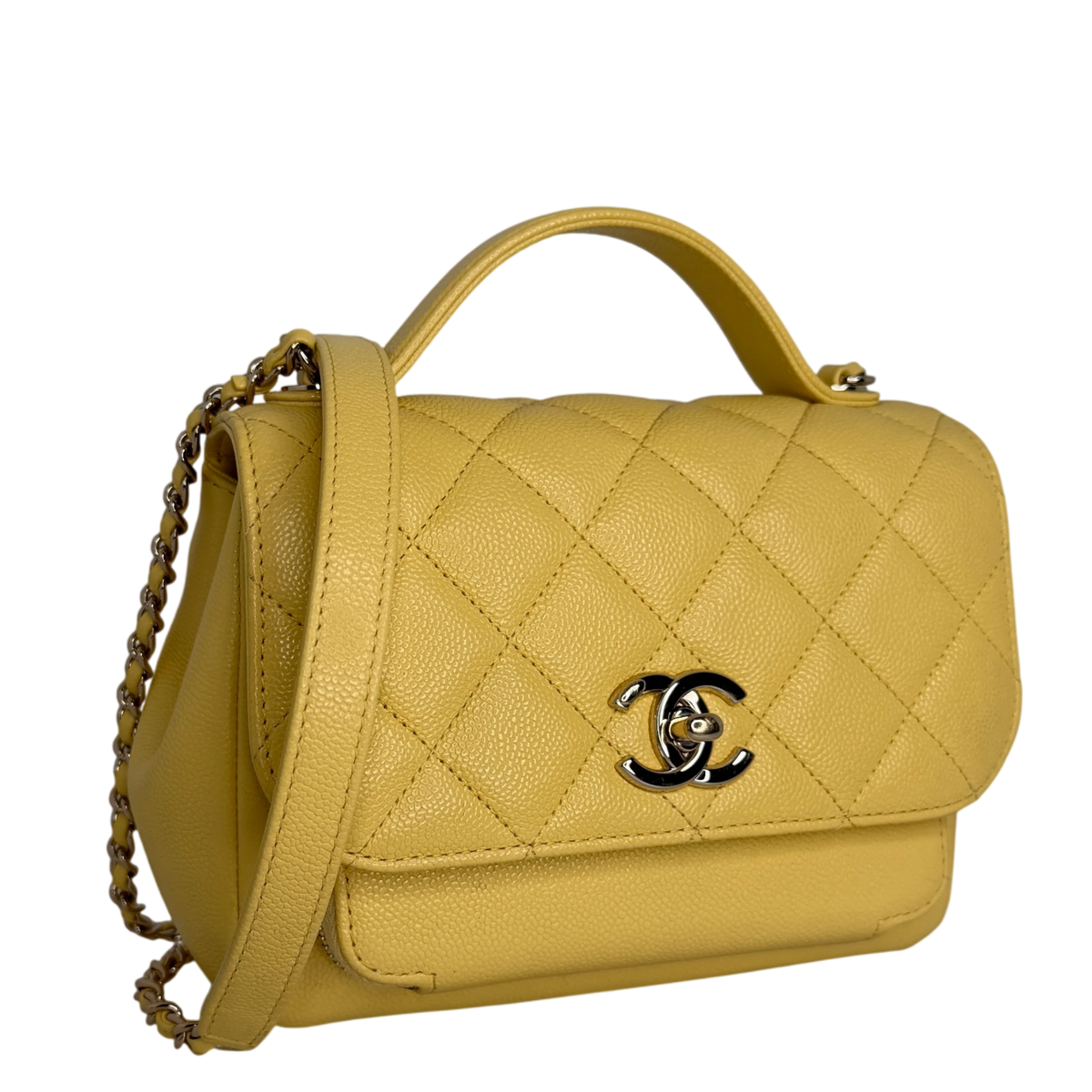 Chanel Business Affinity Small Flap Bag Caviar Gelb Gold Chanel