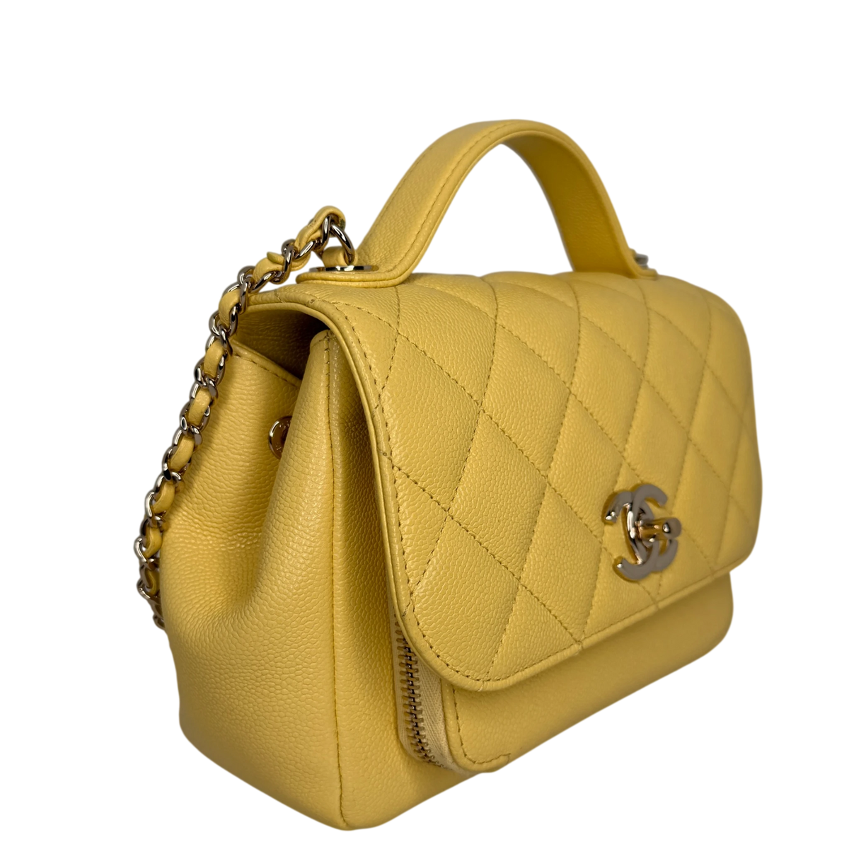 Chanel Business Affinity Small Flap Bag Caviar Gelb Gold Chanel