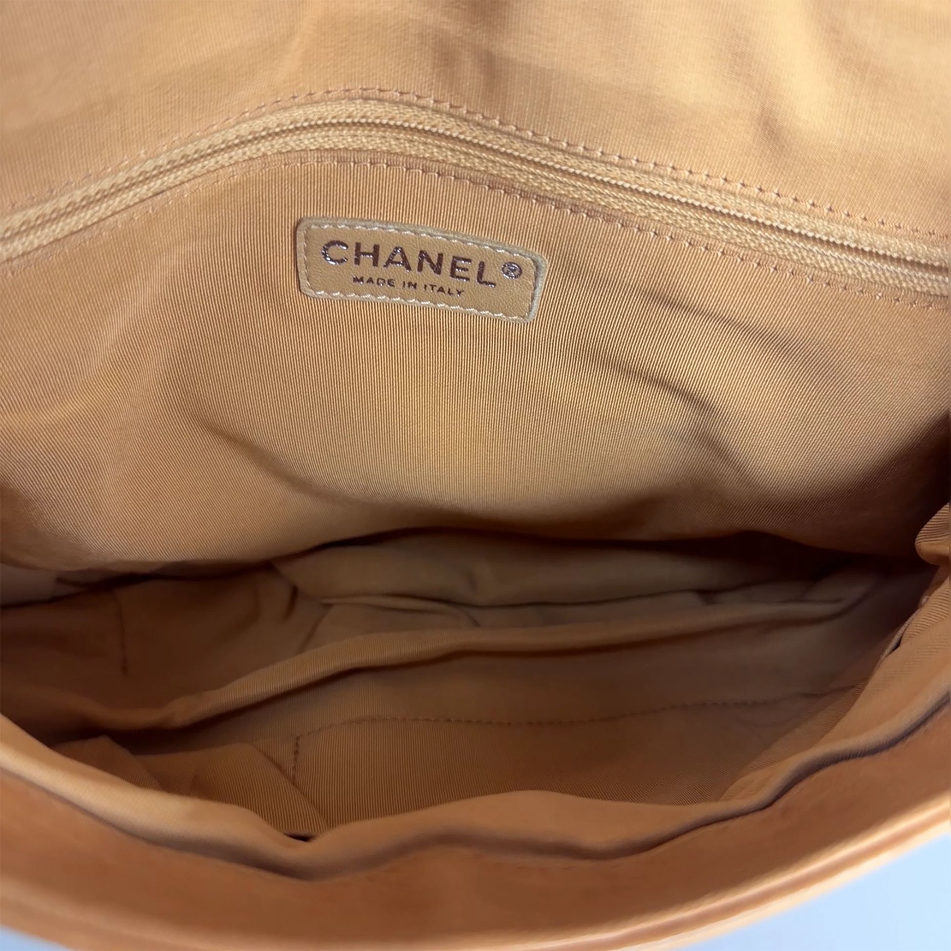 Chanel Chain Around Timeless Flap Bag hellbraun Leder CC-Logo / gut Chanel