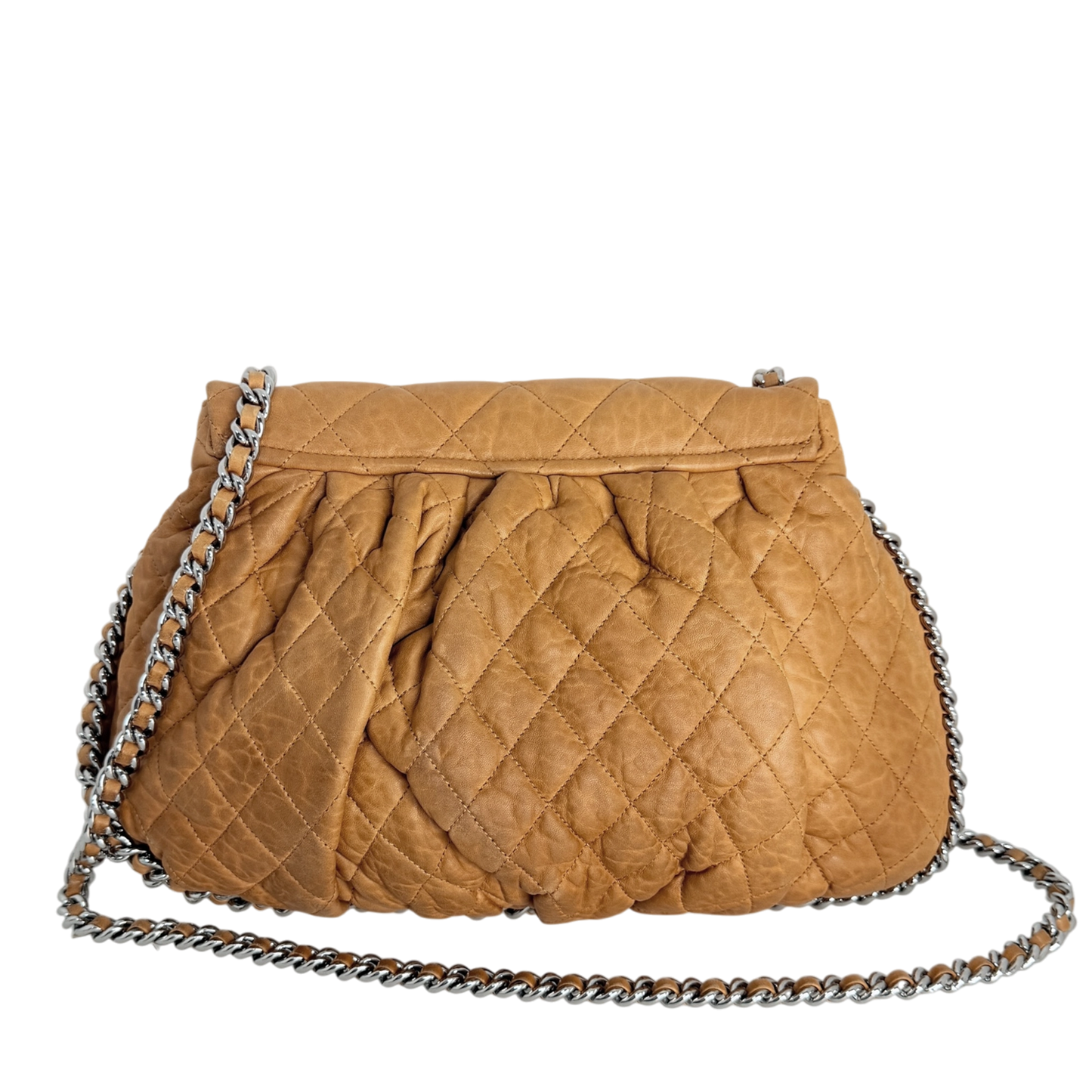 Chanel Chain Around Timeless Flap Bag hellbraun Leder CC-Logo / gut Chanel