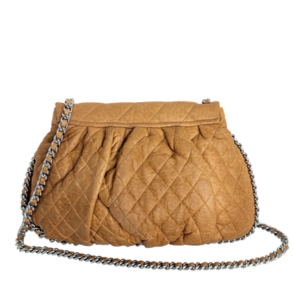 Chanel Chain Around Timeless Flap Bag hellbraun Leder CC-Logo / gut Chanel