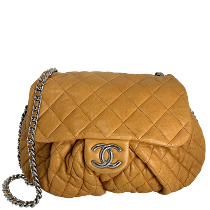 Chanel Chain Around Timeless Flap Bag hellbraun Leder CC-Logo / gut Chanel