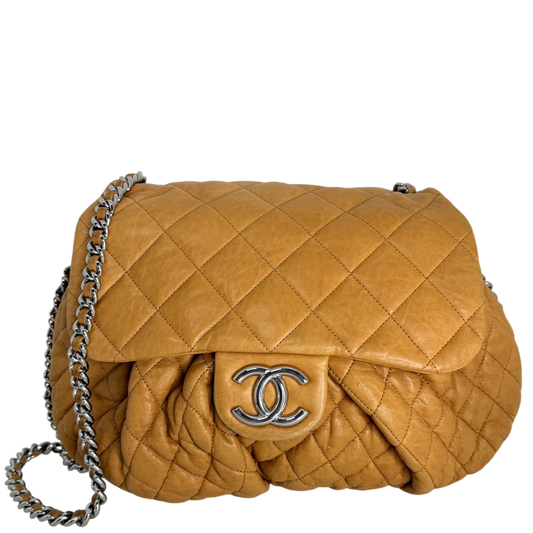 Chanel Chain Around Timeless Flap Bag hellbraun Leder CC-Logo / gut Chanel