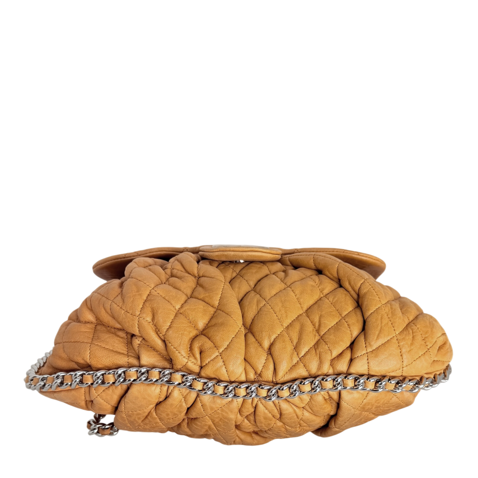 Chanel Chain Around Timeless Flap Bag hellbraun Leder CC-Logo / gut Chanel